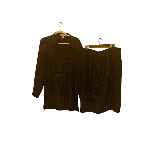 JOSEPHINE CHAUS Collection Size 16 Gray/Tan Layered Long Maxi Skirt & Blouse - Picture 1 of 7